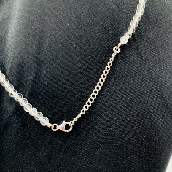 1990's Yellow Sunflower Pendant Necklace w/Clear Beads Shimmer Flaked Petals - Picture 8 of 13